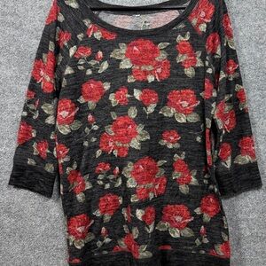Floral Print 3/4 Sleeve Top